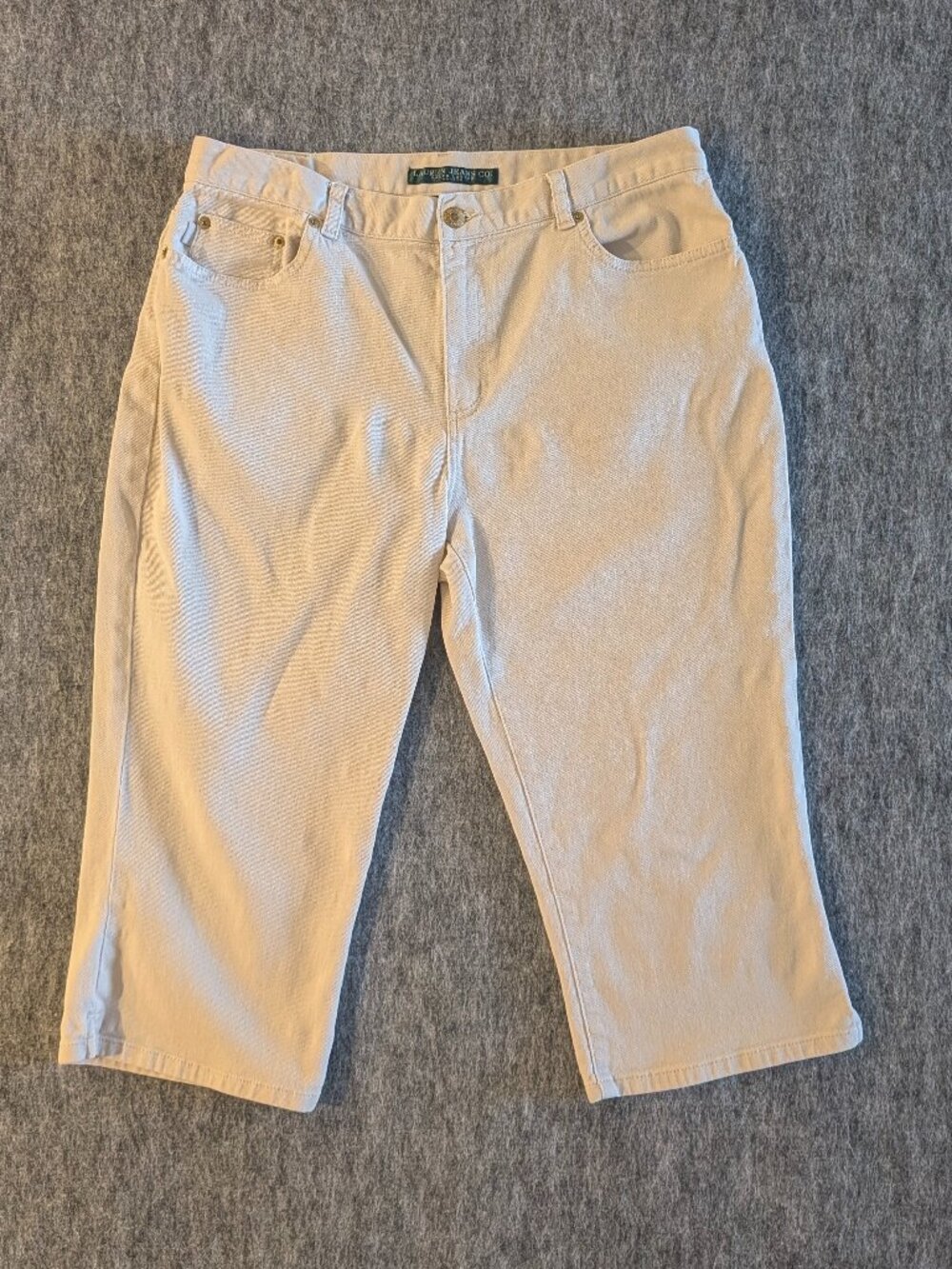 Lauren Jeans Co Ralph Lauren Petite Capri Denim Women Tan Beige Size 12P